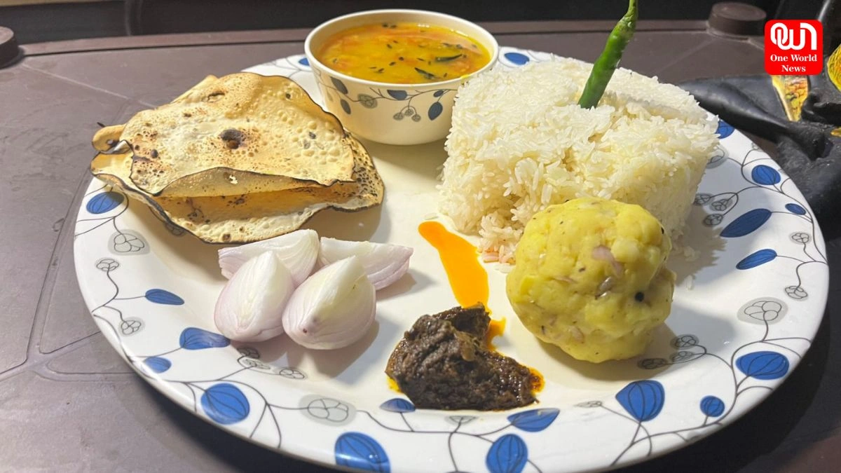 Dal Chawal with Aloo Chokha