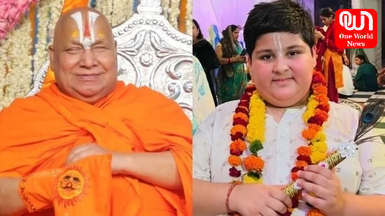 Swami Rambhadracharya With Abhinav Arora: