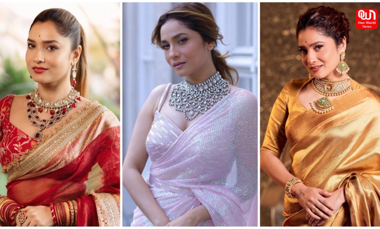 Ankita Lokhande Saree Look