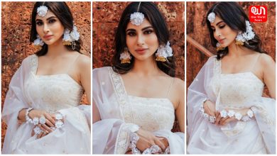 Mouni Roy in White Sharara Set