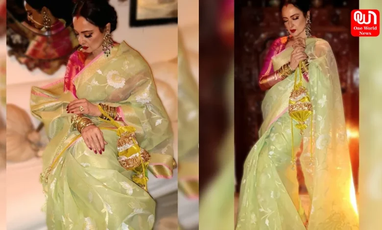 Rekha Gorgeous Saree Look