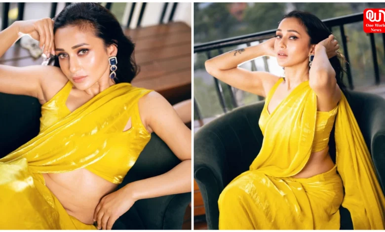 Mimi Chakraborty in Yellow Saree