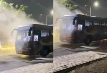 Gujarat Titans Bus Caught Fire